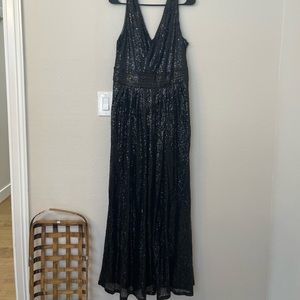 Black sequin evening gown